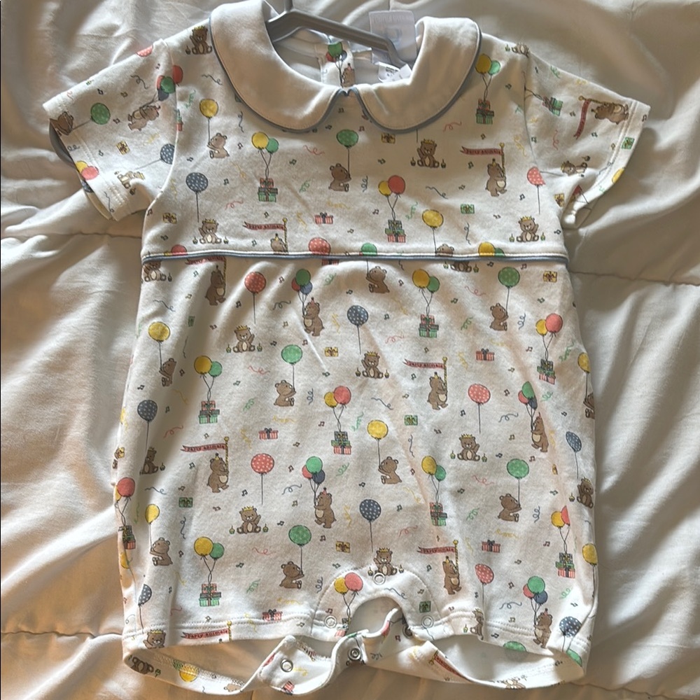 Bella Bliss Finn Pima Romper Birthday bear